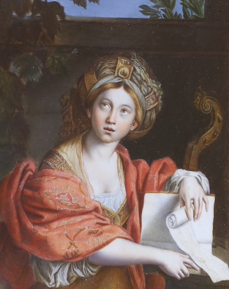 After Domenichino, watercolour on ivory, ‘The Cumaean Sibyl’, 12 x 10cm
